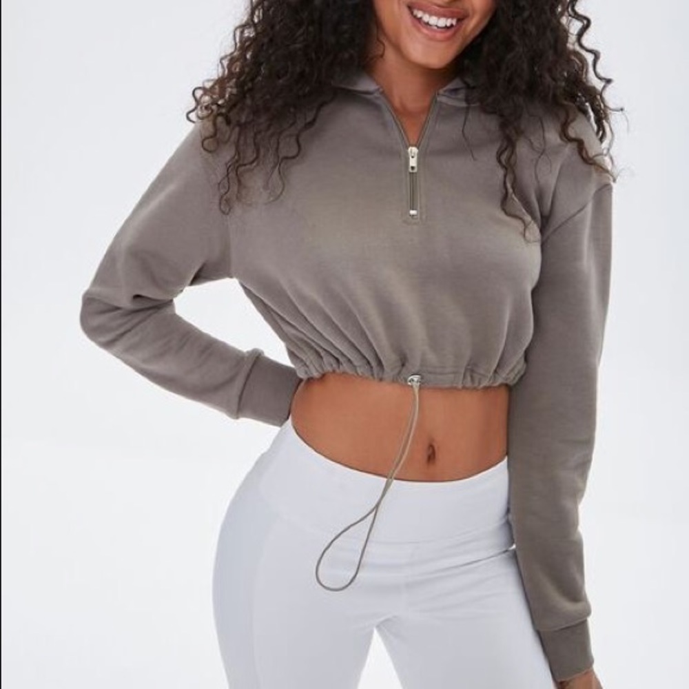 FOREVER 21 Active Half-Zip Fleece Pullover